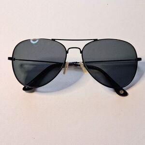 EyeBuyDirect Good Vibrations Aviator Sunglasses Black Metal Frame 58-15-135 C2